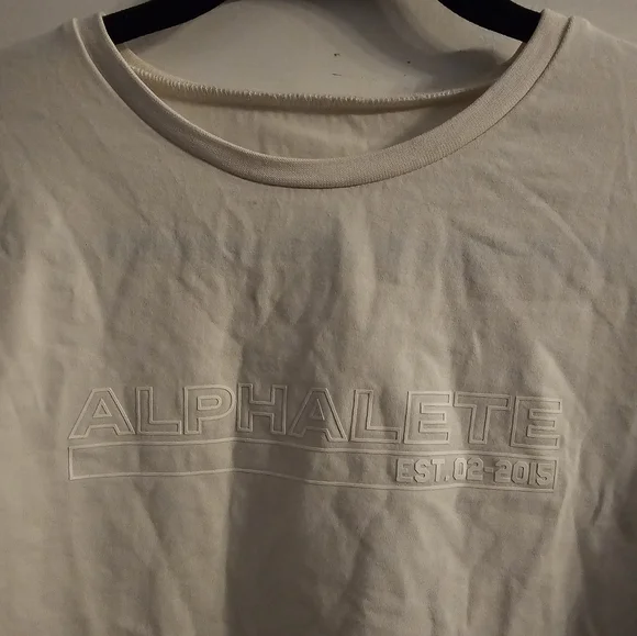 Alphalete Off White Long Sleeve Crop Top Sz M - Picture 4 of 6